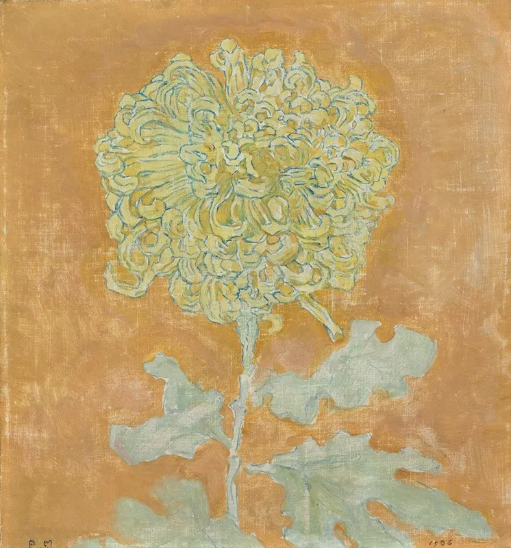 Chrysanthemum 4 Wall Art by Piet Mondrian - High-Resolution Digital Print