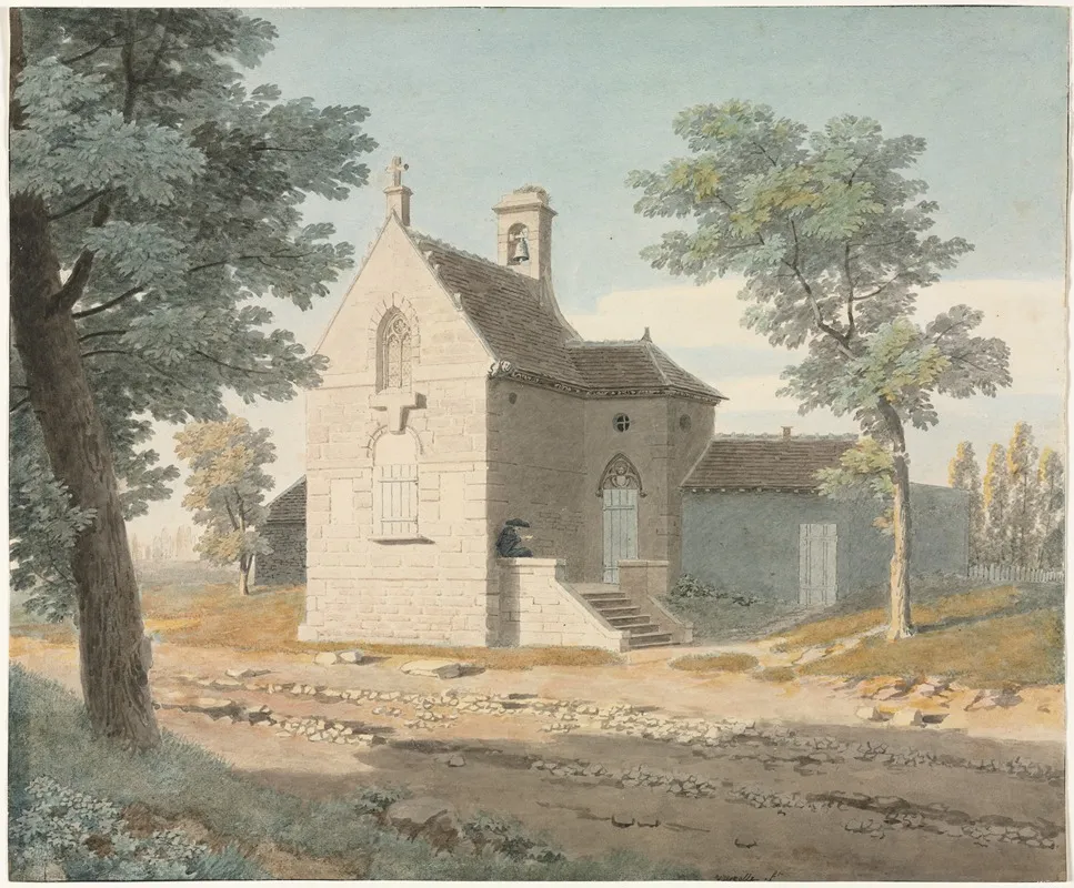 Church By A Road Wall Art by Jean Lubin Vauzelle - High-Resolution Digital Print