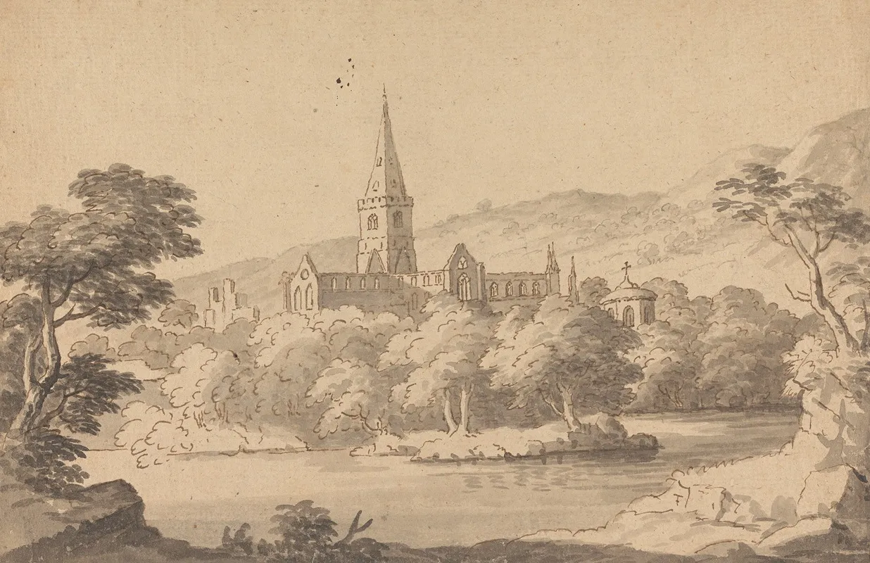 Church In A Landscape Wall Art by Captain John Bernard Gilpin - High-Resolution Digital Print