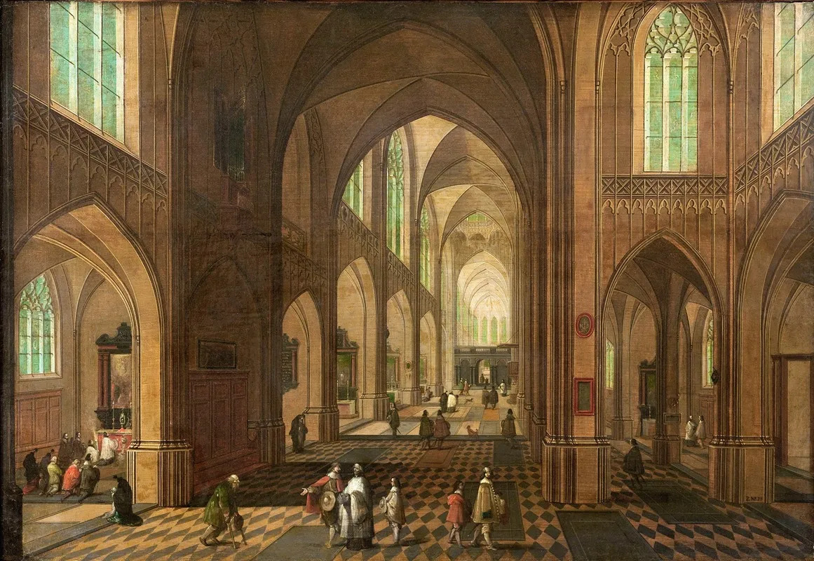 Church Interior 9 Wall Art by Pieter Neeffs the Elder - High-Resolution Digital Print