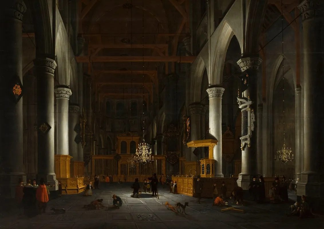 Church Interior By Candlelight Wall Art by Daniël de Blieck - High-Resolution Digital Print