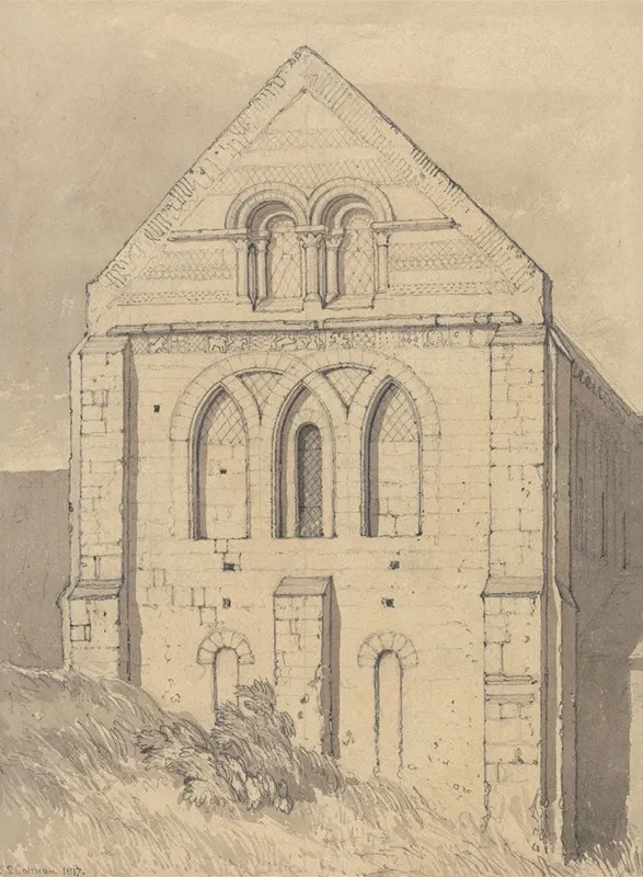 Church Of Graville Near Havre De Grace Normandy End Of The North Transept Wall Art by John Sell Cotman - High-Resolution Digital Print