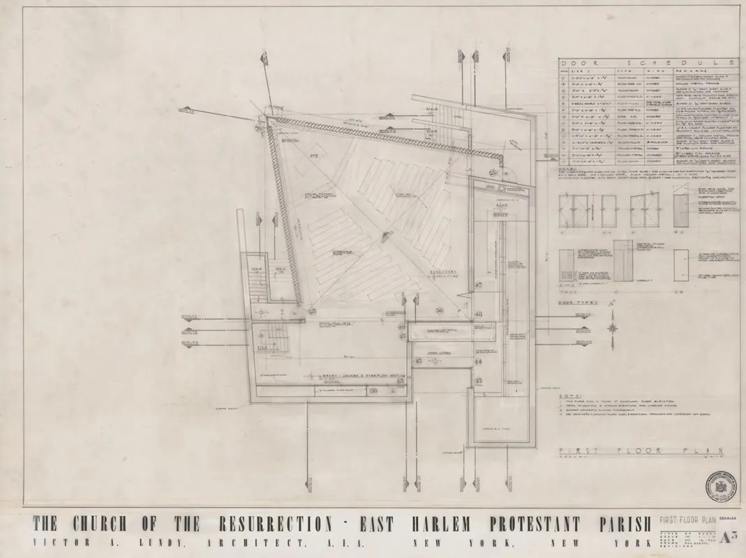 Church Of The Resurrection East Harlem New York First Floor Plan
