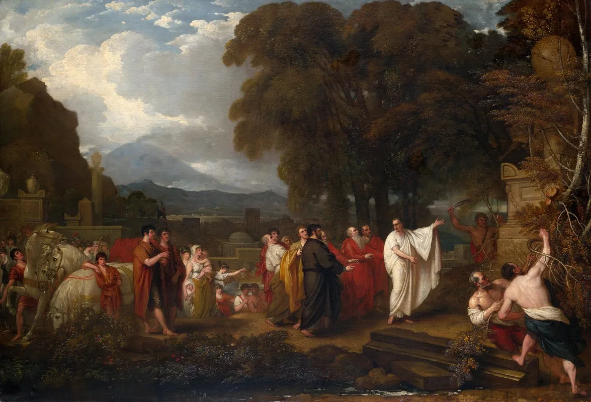 Cicero Discovering The Tomb Of Archimedes Wall Art by Benjamin West - High-Resolution Digital Print