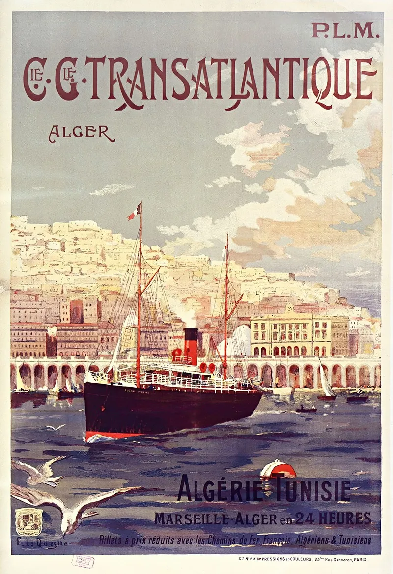 Cie Cle Transatlantique Alger Wall Art by Fernand Le Quesne - High-Resolution Digital Print