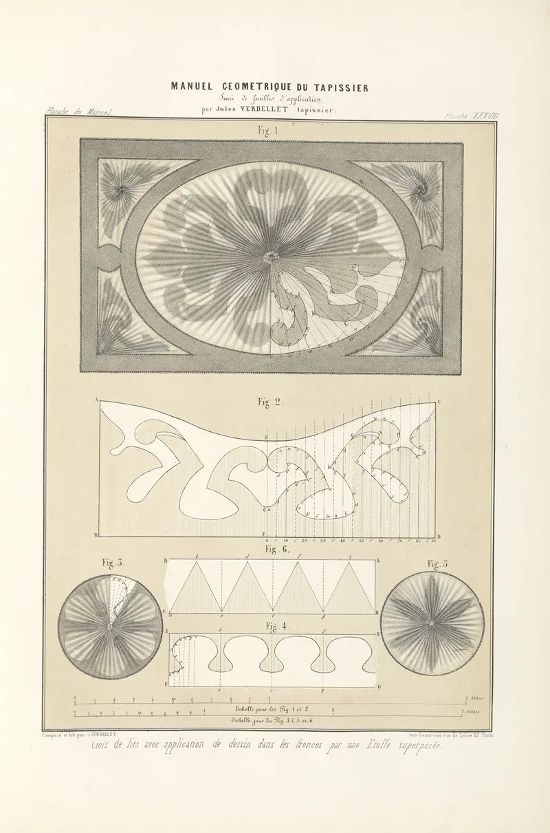 Ciels De Lits Avec Application De Dessin Dans Les Fronces Par Un Etoffe Superposee Wall Art by Jules Verdellet - High-Resolution Digital Print