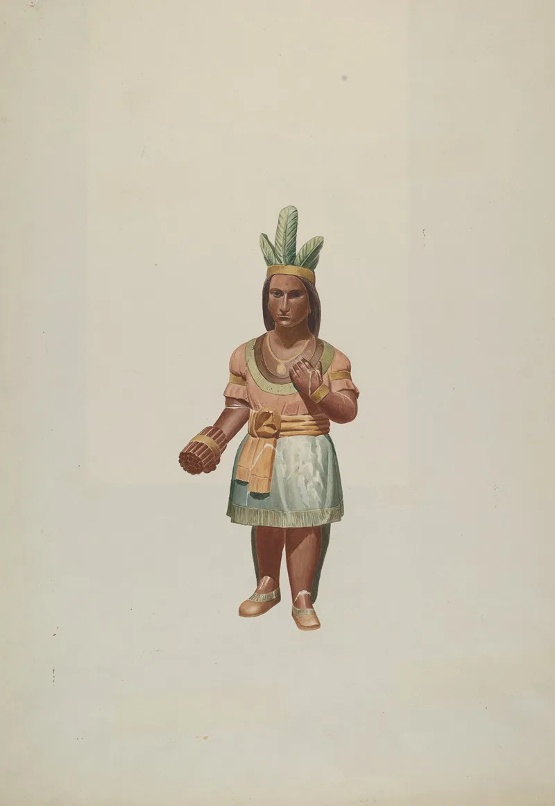 Cigar Store Indian 10 Wall Art by Alton K. Skillin - High-Resolution Digital Print