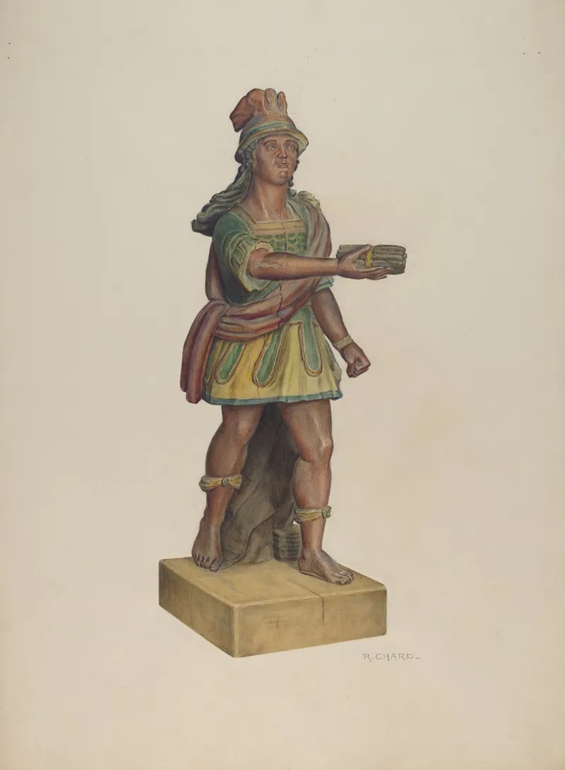 Cigar Store Indian 125 Wall Art by Raymond Chard - High-Resolution Digital Print