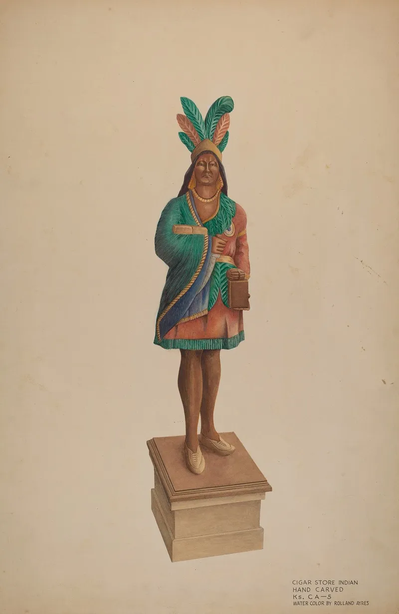 Cigar Store Indian 145 Wall Art by Rolland Ayres - High-Resolution Digital Print