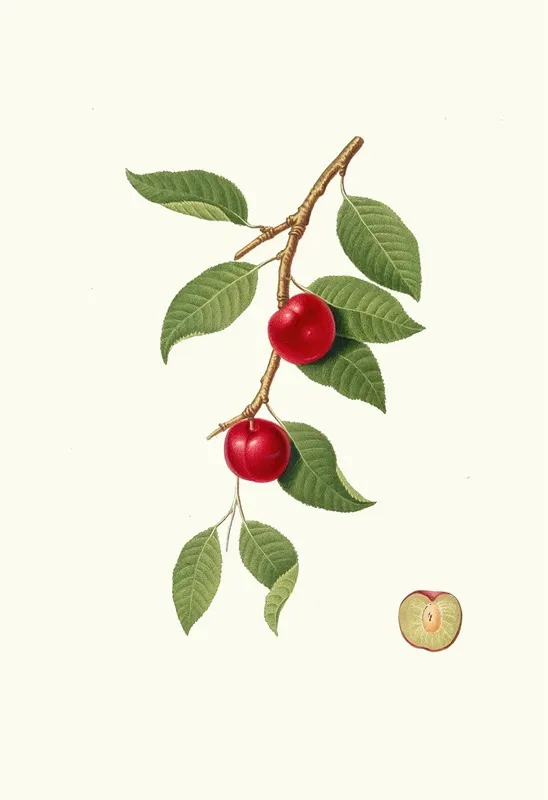 Ciliegia Susina Myrobalan Plum Cherry Plum Wall Art by Giorgio Gallesio - High-Resolution Digital Print