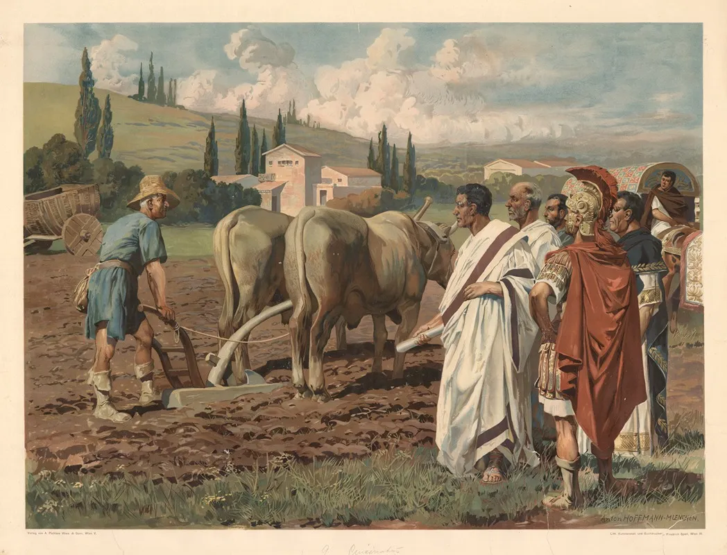 Cincinnatus Behind The Plow 2 Wall Art by Anton Hoffmann - High-Resolution Digital Print