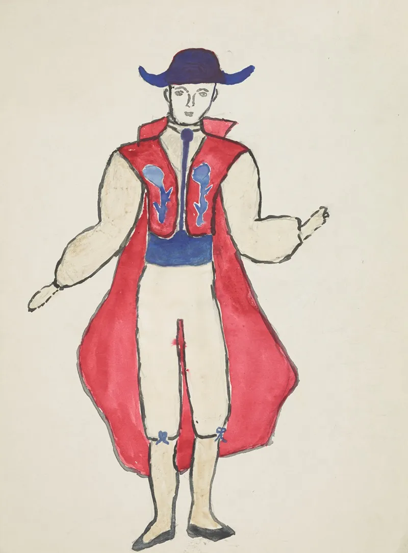 Circus Burton Lancaster Nicholas Luccia Red Vest Cape With Blue Cummerbund And Hat Wall Art by Robert Byrne - High-Resolution Digital Print