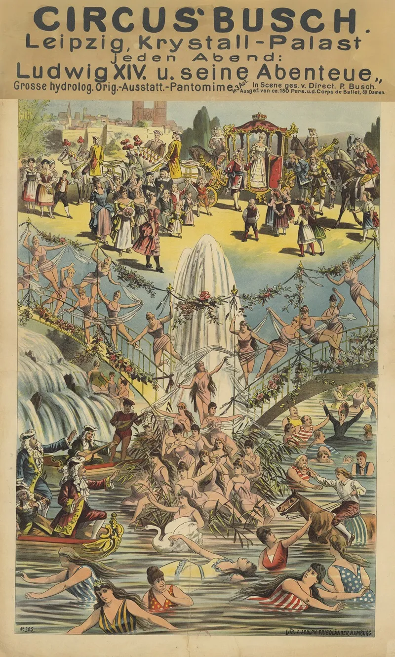 Circus Bush Leipzig Krystall Palast Ludwig Xiv Pantomime In 3 Act Wall Art by Anonymous - High-Resolution Digital Print