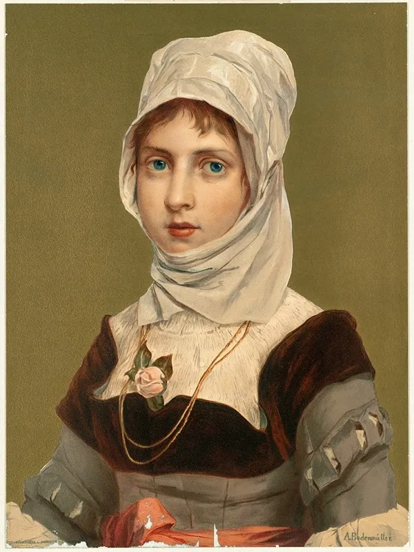 Citizen Female Head Wall Art by Alphons Bodenmüller - High-Resolution Digital Print