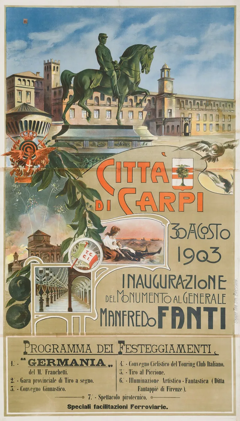 Citta Di Carpi Inaugurazione Del Monumento Al Generale Manfredo Fanti Wall Art by Anonymous - High-Resolution Digital Print