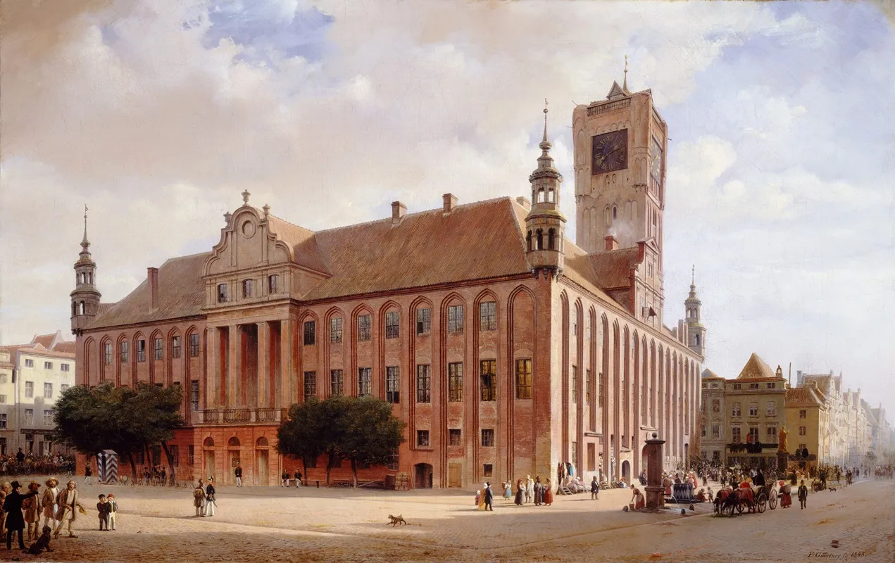 City Hall At Thorn Wall Art by Eduard Gaertner - High-Resolution Digital Print