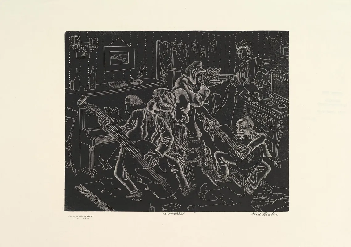 Clambake Wall Art by Fred Becker - High-Resolution Digital Print