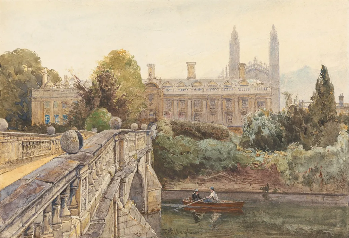 Clare College And Bridge Over The Cam With Kings College In The Background