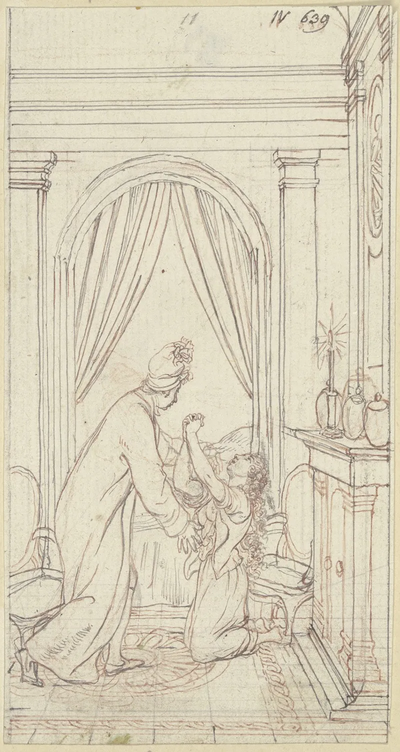 Clarissa Kneels To The Right
