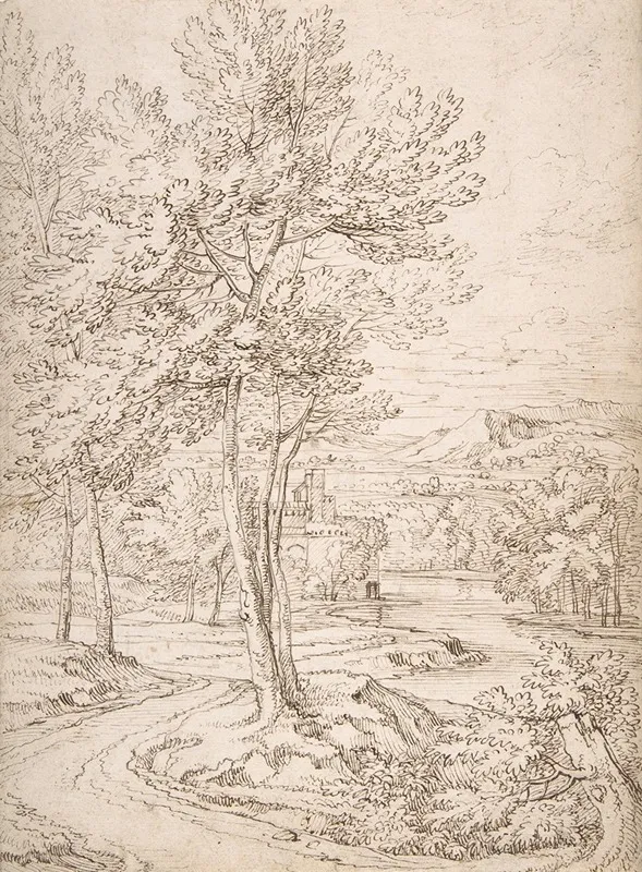 Classical Landscape With A Building And A River