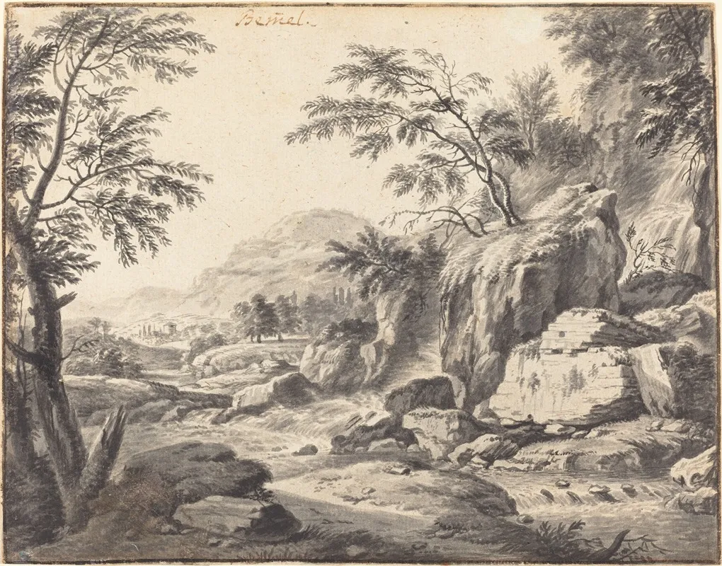 Classical Landscape With A Waterfall Wall Art by Wilhelm von Bemmel - High-Resolution Digital Print