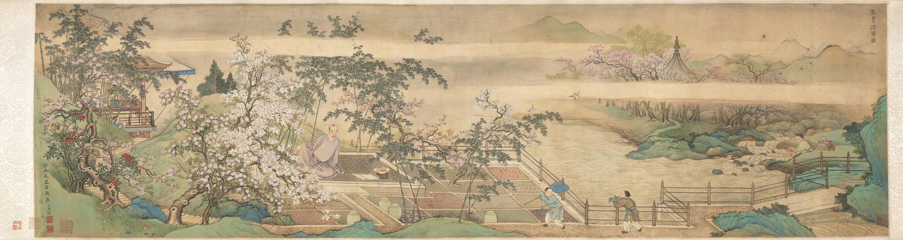 Cleansing Medicinal Herbs In The Stream On A Spring Day Wall Art by Yu Zhiding - High-Resolution Digital Print
