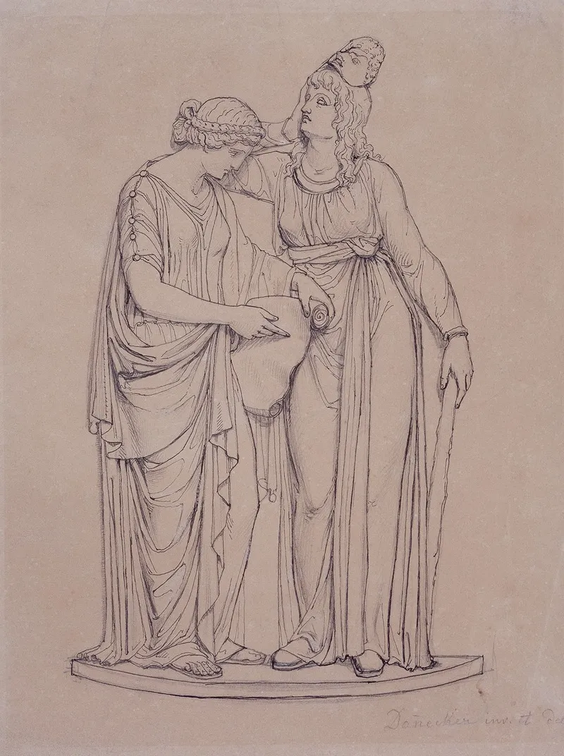 Clio And Melpomene Wall Art by Johann Heinrich von Dannecker - High-Resolution Digital Print