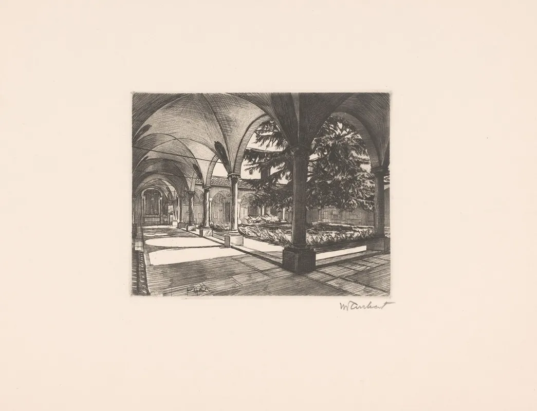 Cloister In Florence Wall Art by Guglielmo Taubert - High-Resolution Digital Print