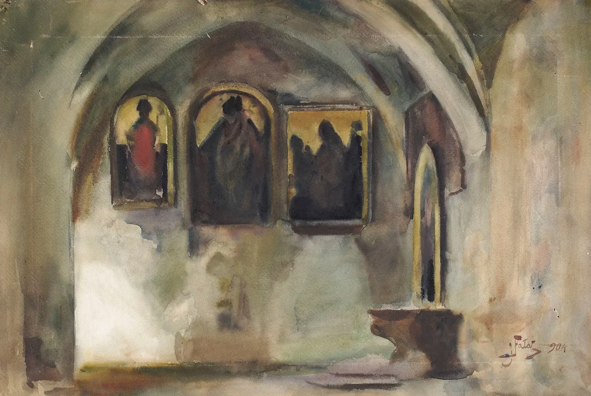 Cloister Of The Franciscan Church In Krakow Wall Art by Julian Falat - High-Resolution Digital Print