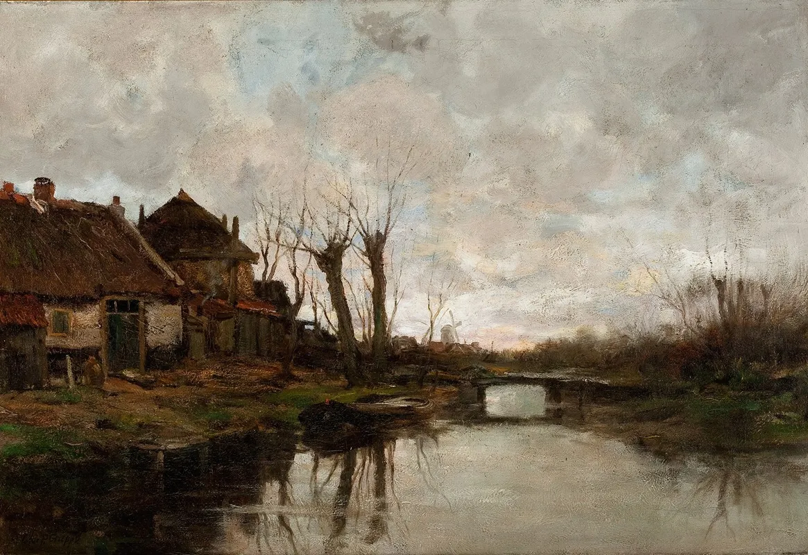 Cloudy Day Along A Dutch Canal
