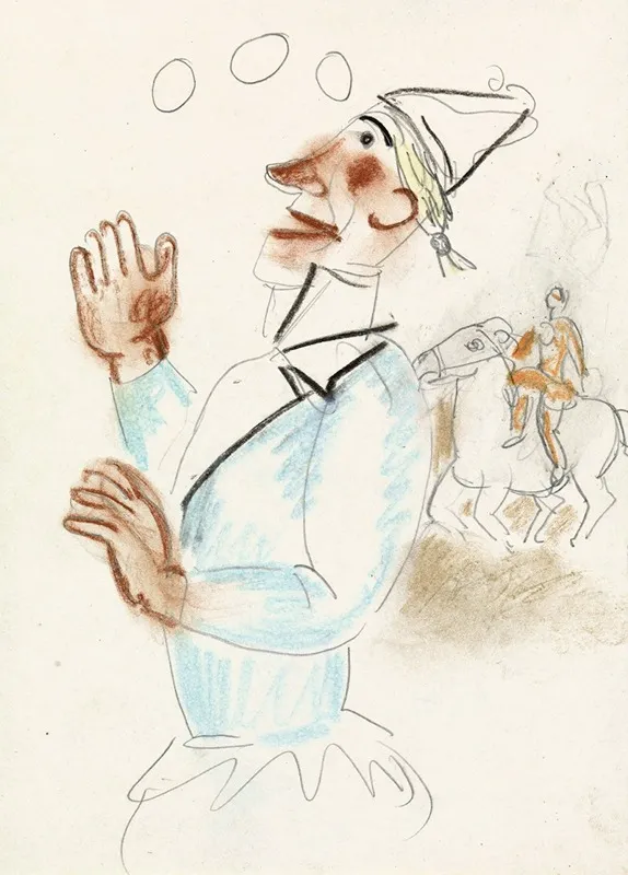 Clown En Ruiter Te Paard