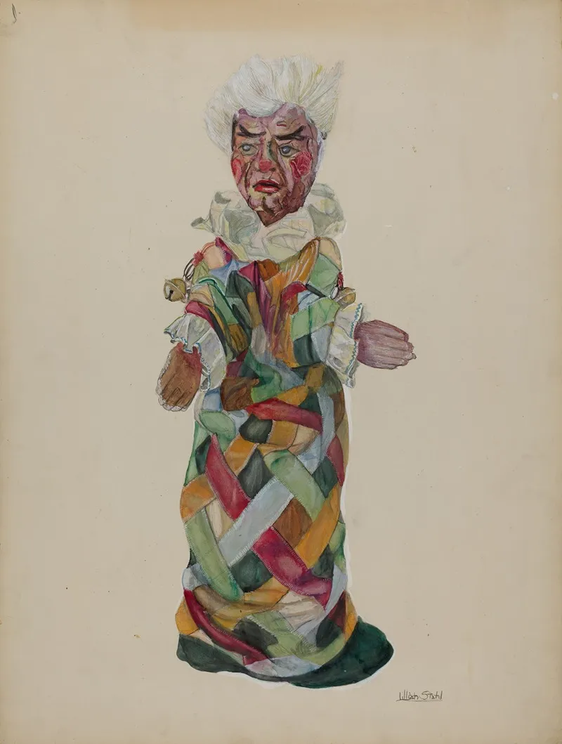 Clown Hand Puppet Wall Art by Lillian Stahl - High-Resolution Digital Print