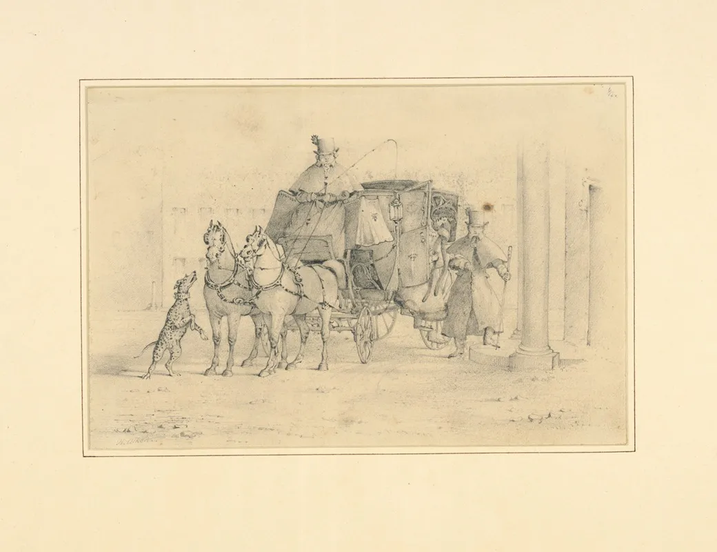 Coach With Driver Passengers And Dog Barking