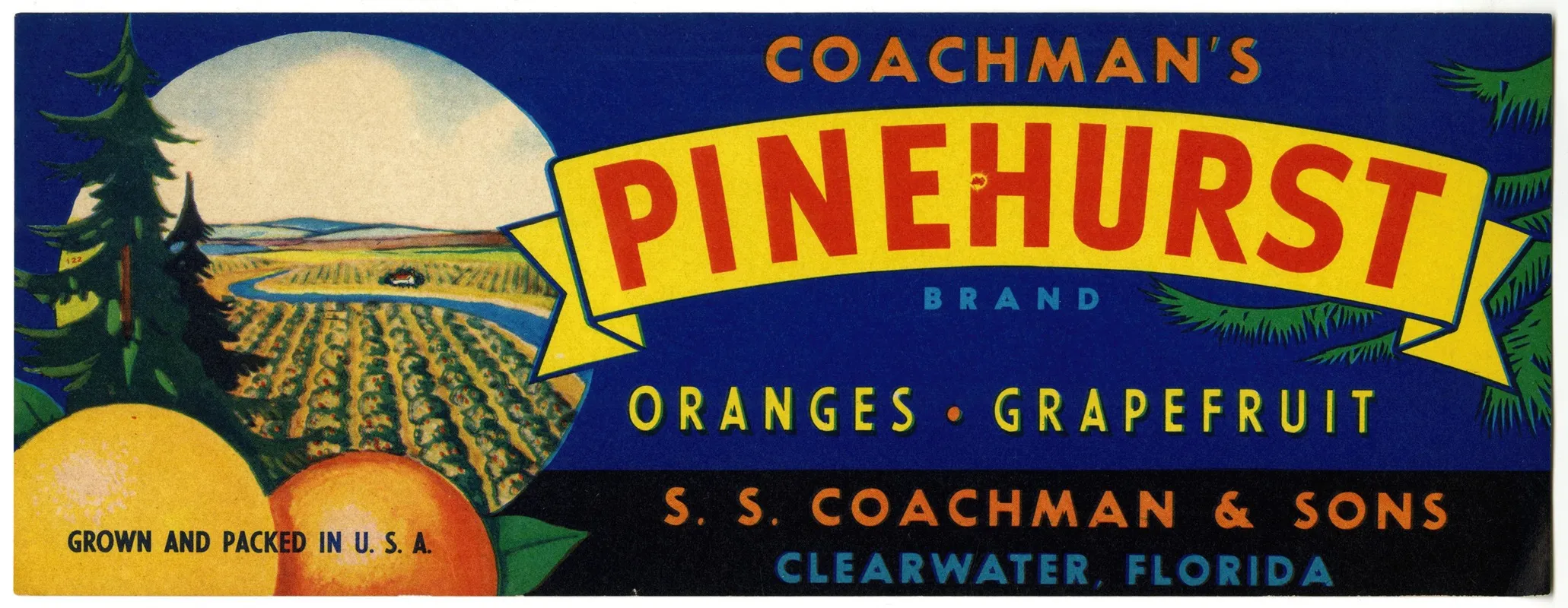 Coachmans Pinehurst Brand Citrus Label