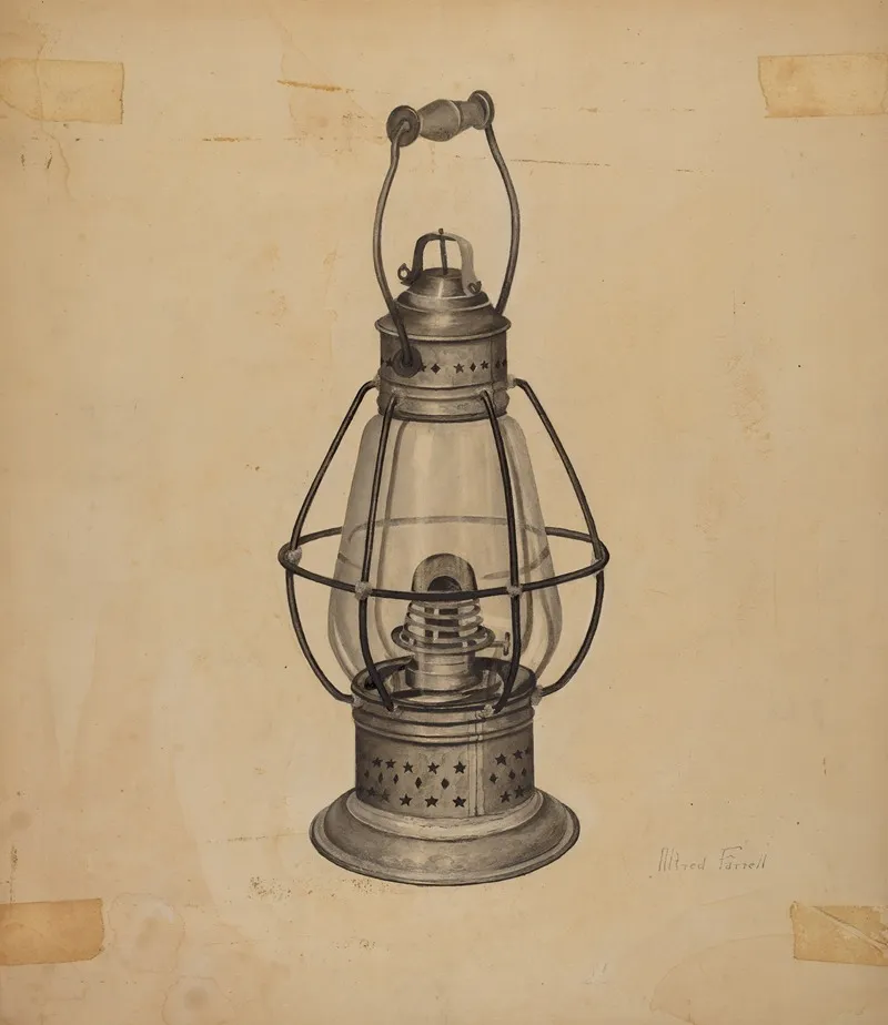 Coal Oil Lantern Wall Art by Alfred Farrell - High-Resolution Digital Print