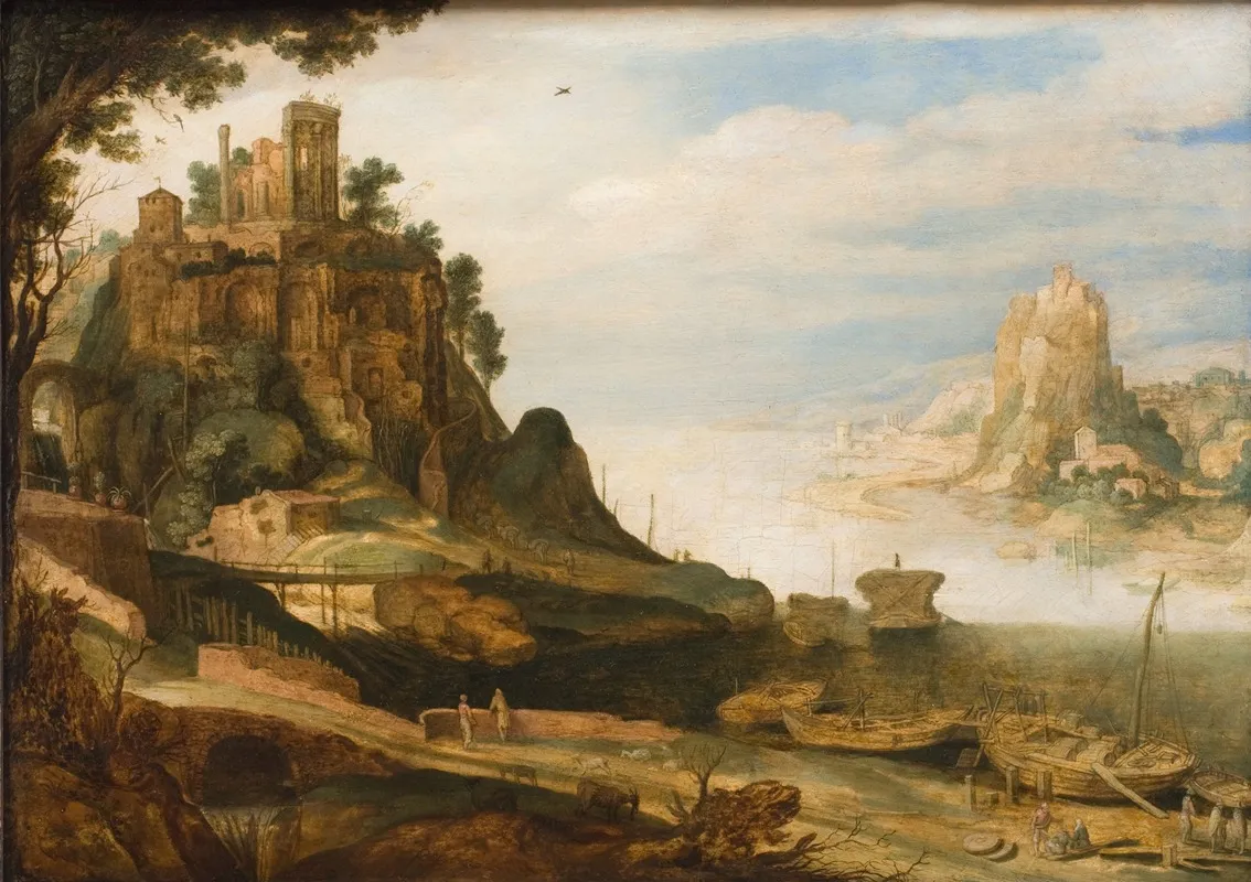 Coast Landscape With The So Called Temple Of Sibyl At Tivoli