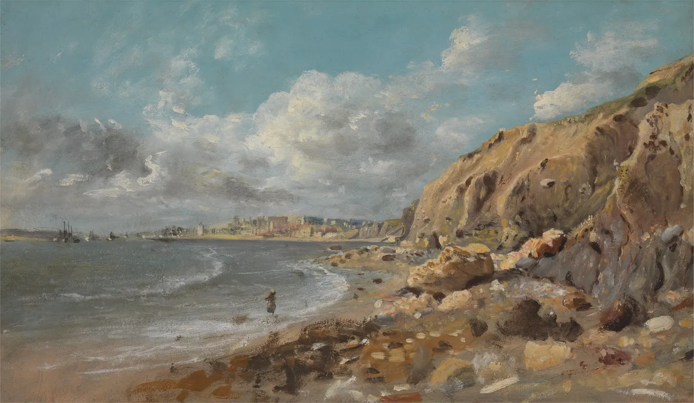 Coast Scene At Cullercoats Near Whitley Bay Wall Art by John Linnell - High-Resolution Digital Print