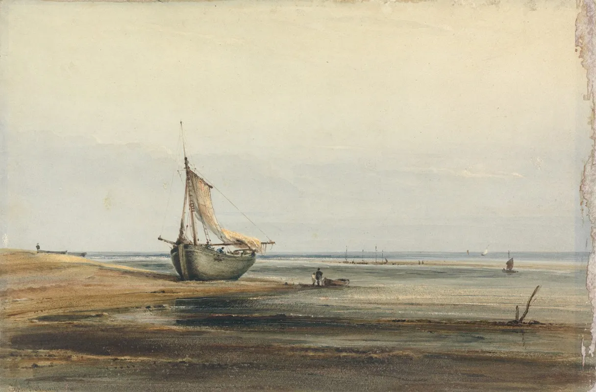 Coast Scene With A Beached Boat