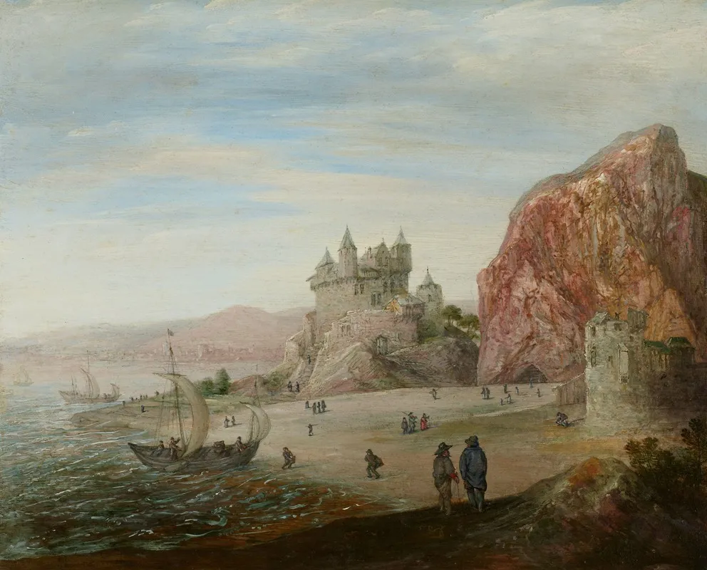 Coastal Landscape With Granite Cliffs Wall Art by Cornelis Johannesz. Liefrinck - High-Resolution Digital Print