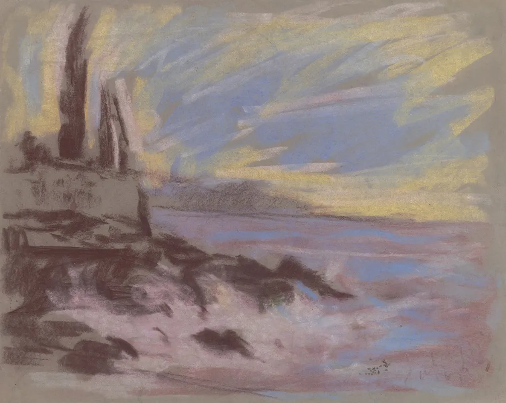 Coastal Motif With Cyprusses