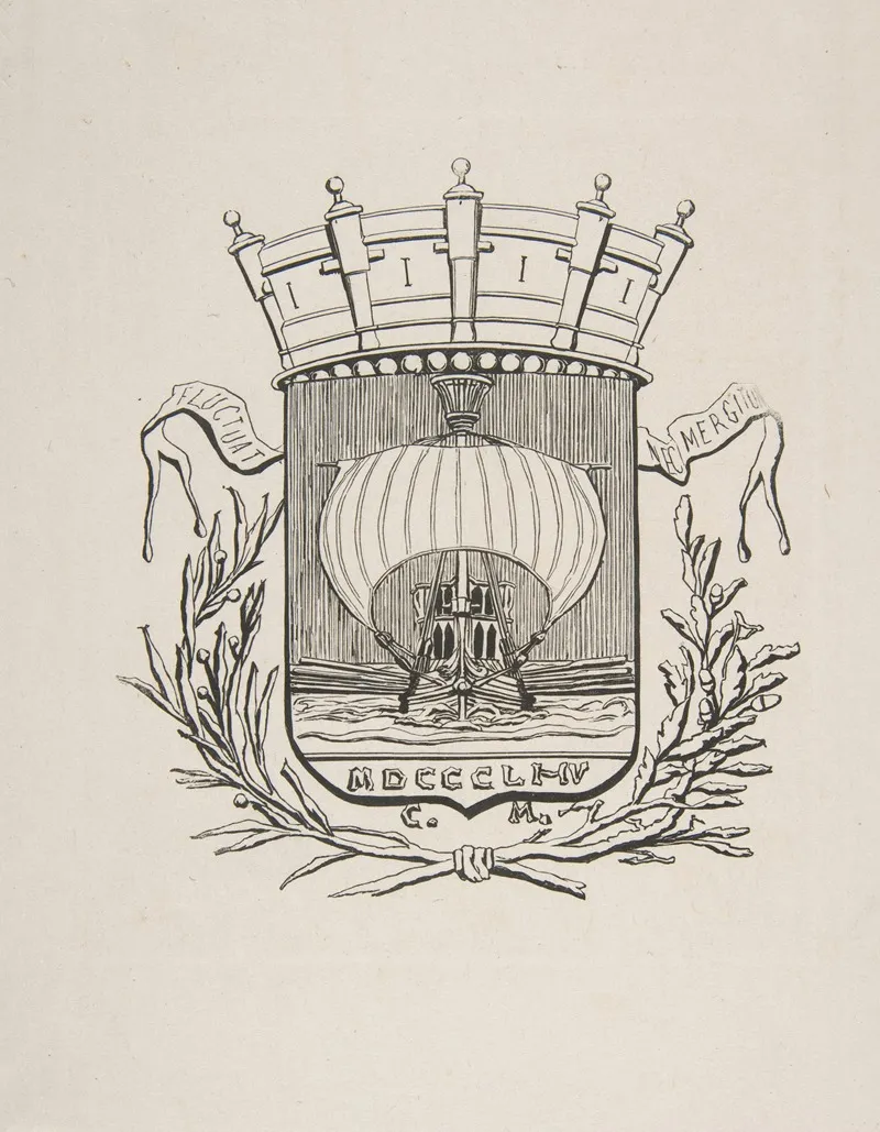 Coat Of Arms Symbolic Of The City Of Paris With The Motto It Rocks But Does Not Sink