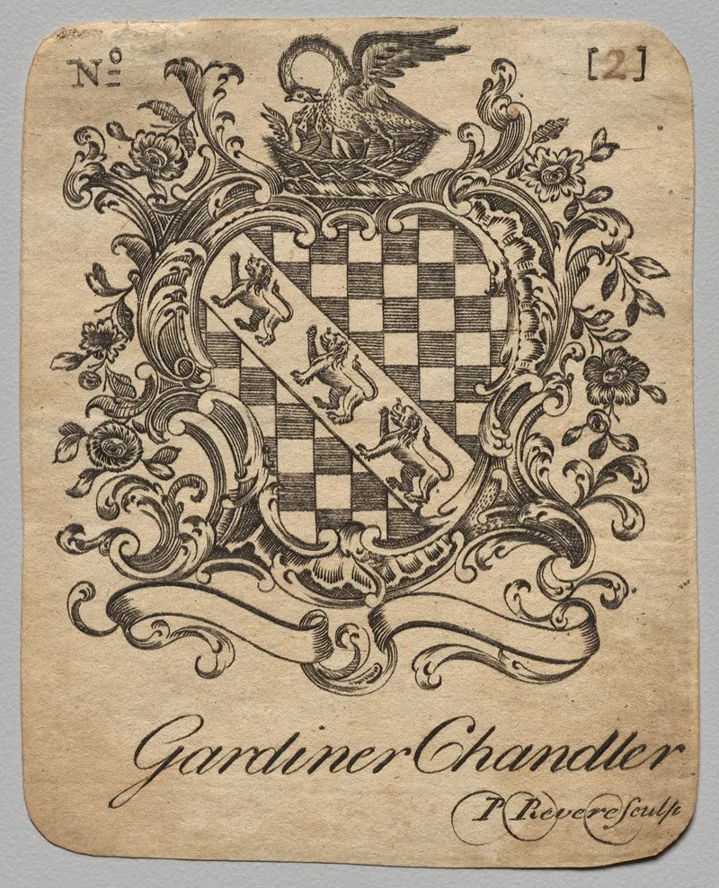 Coat Of Arms With Gardiner Chandler Inscribed Below Wall Art by Paul Revere II - High-Resolution Digital Print