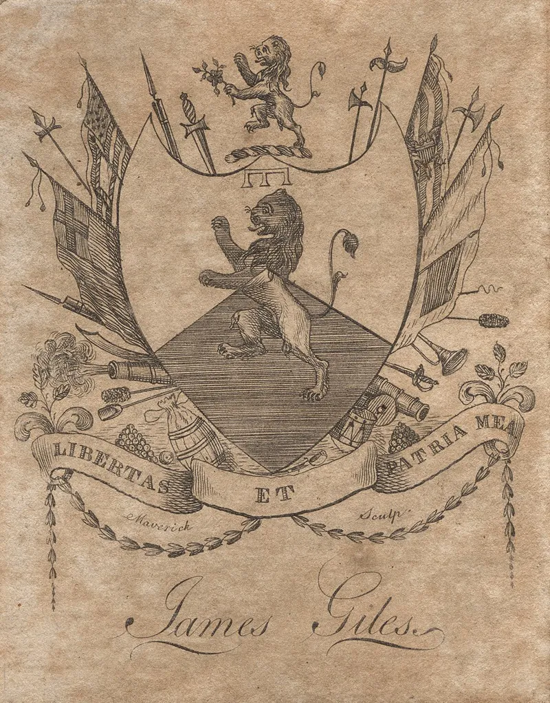 Coat Of Arms With James Giles Inscribed Below