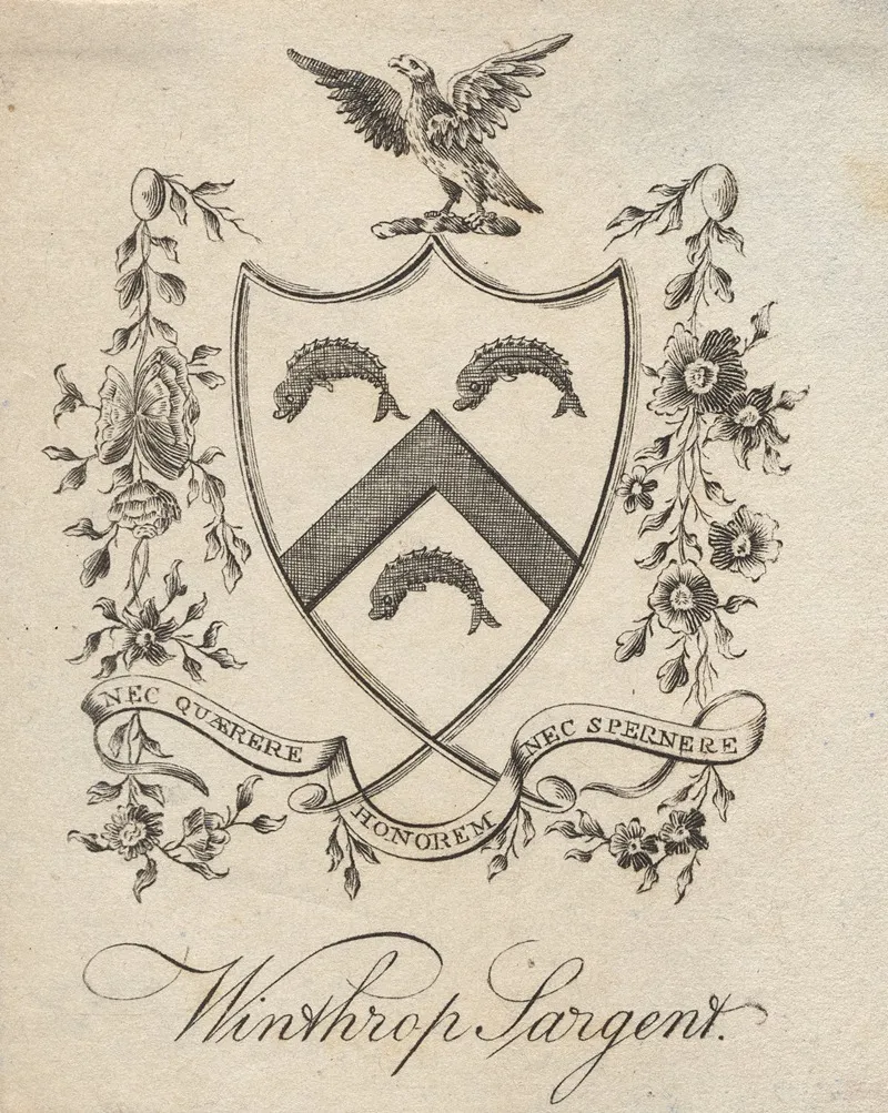 Coat Of Arms With Winthrop Sargent Inscribed Below Wall Art by Joseph Callender - High-Resolution Digital Print