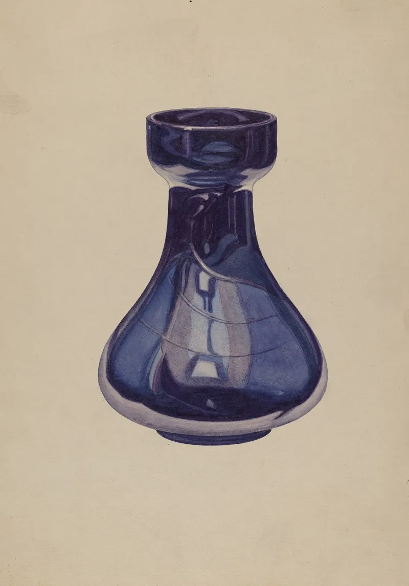 Cobalt Vase 2 Wall Art by Henry Moran - High-Resolution Digital Print