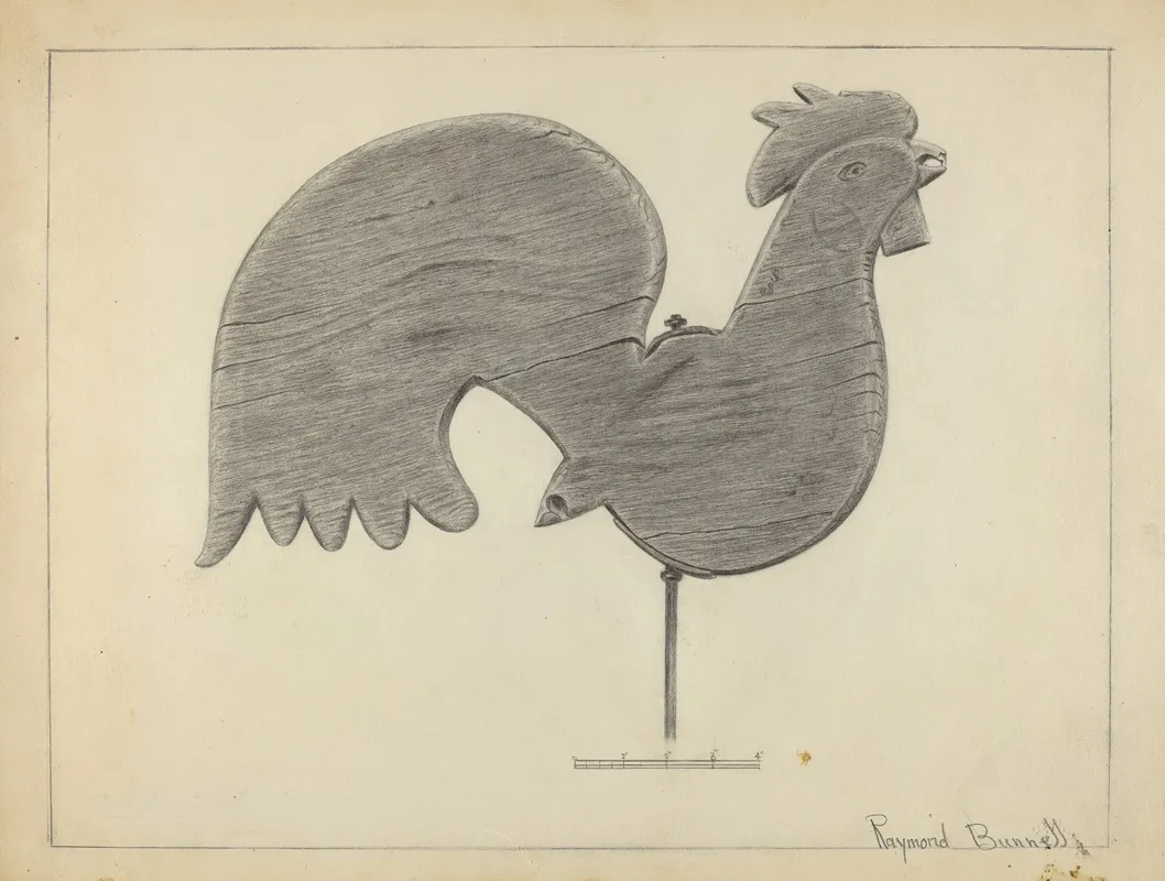 Cock Weather Vane 2 Wall Art by Burrell - High-Resolution Digital Print