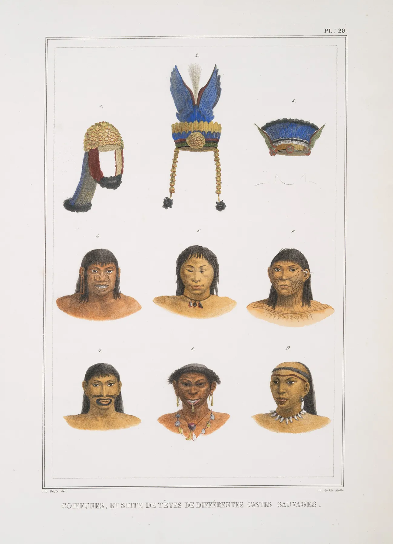 Coiffures Et Suite De Tetes De Differentes Castes Sauvages