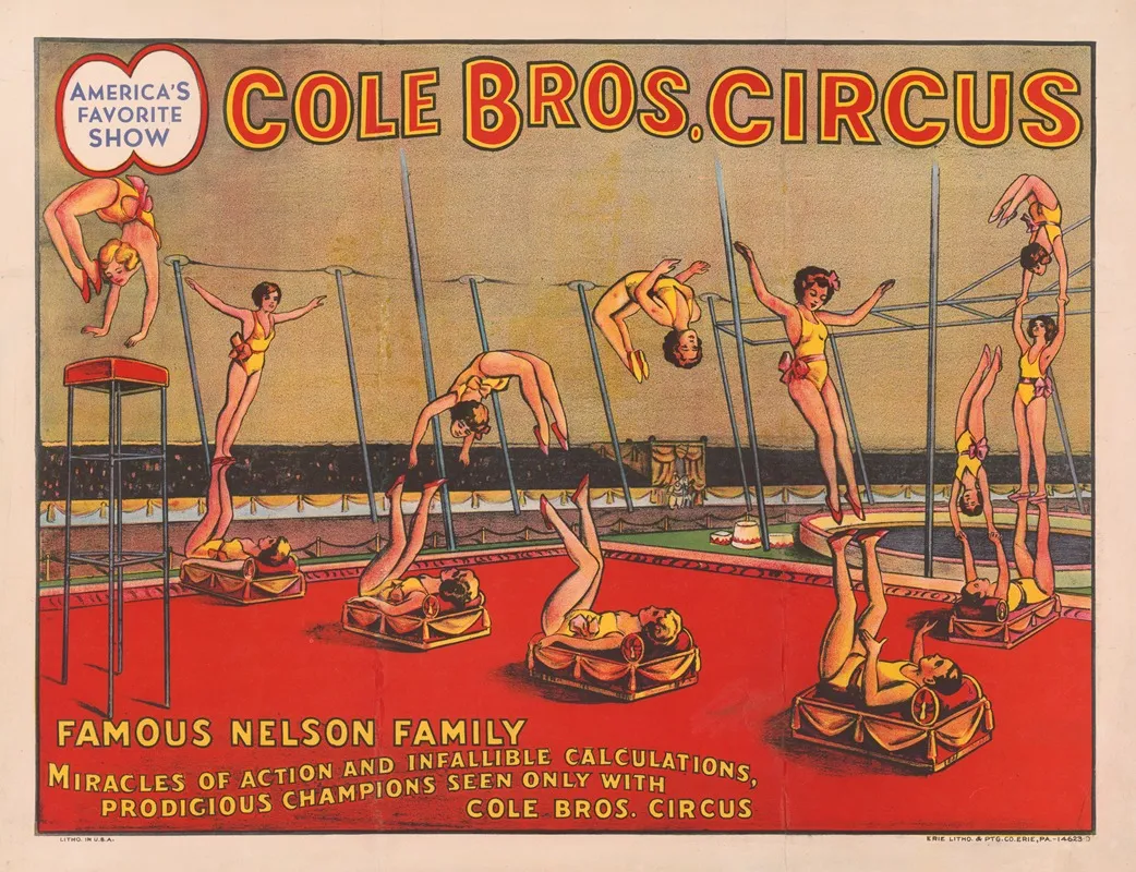 Cole Bros Circus Nelson Family Wall Art by Erie Litho Co. - High-Resolution Digital Print