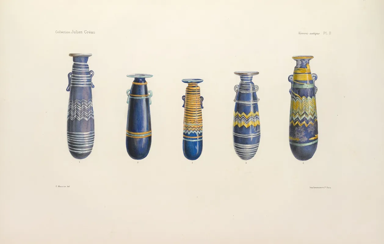 Collection Julien Greau Verrerie Antique Emaillerie Et Poterie Appartenant A M John Pierpont Morgan Pl 02 Wall Art by G. Massias - High-Resolution Digital Print
