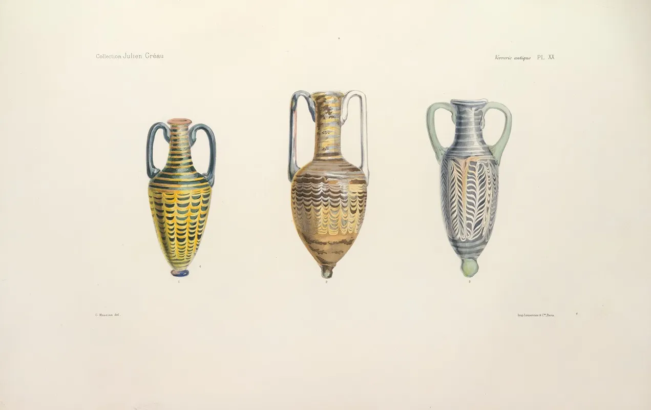 Collection Julien Greau Verrerie Antique Emaillerie Et Poterie Appartenant A M John Pierpont Morgan Pl 20 Wall Art by G. Massias - High-Resolution Digital Print
